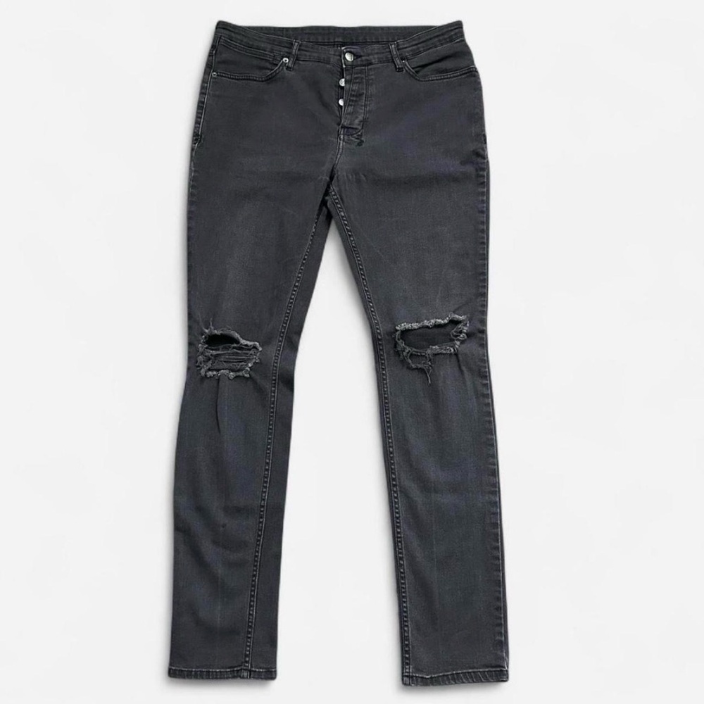 Ksubi Men's Black Distressed Skinny Jeans Sz 36 (35x32.5)